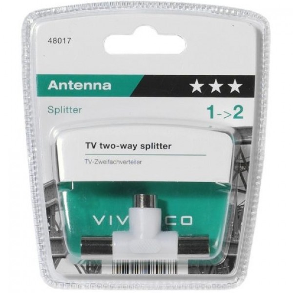 Vivanco Antenna TV Two Way Splitter 